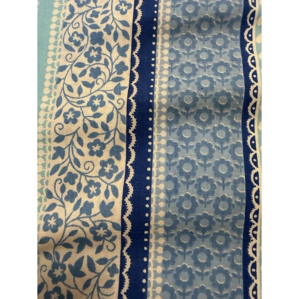 Vintage St Marys Joe Namath Double Flat Sheet Blue Floral Playmaker USA Hearts